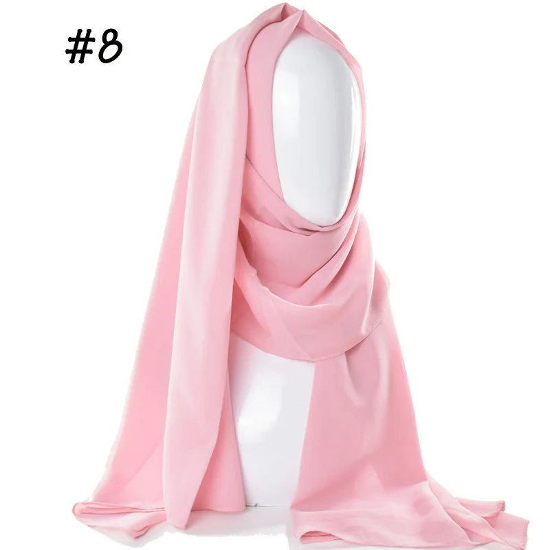 

FRALOSHA High Quality Hot Sale Ladies Solid Color Bubble Chiffon Scarf Malaysia Solid Color Shawl Scarf Muslim Headscarf