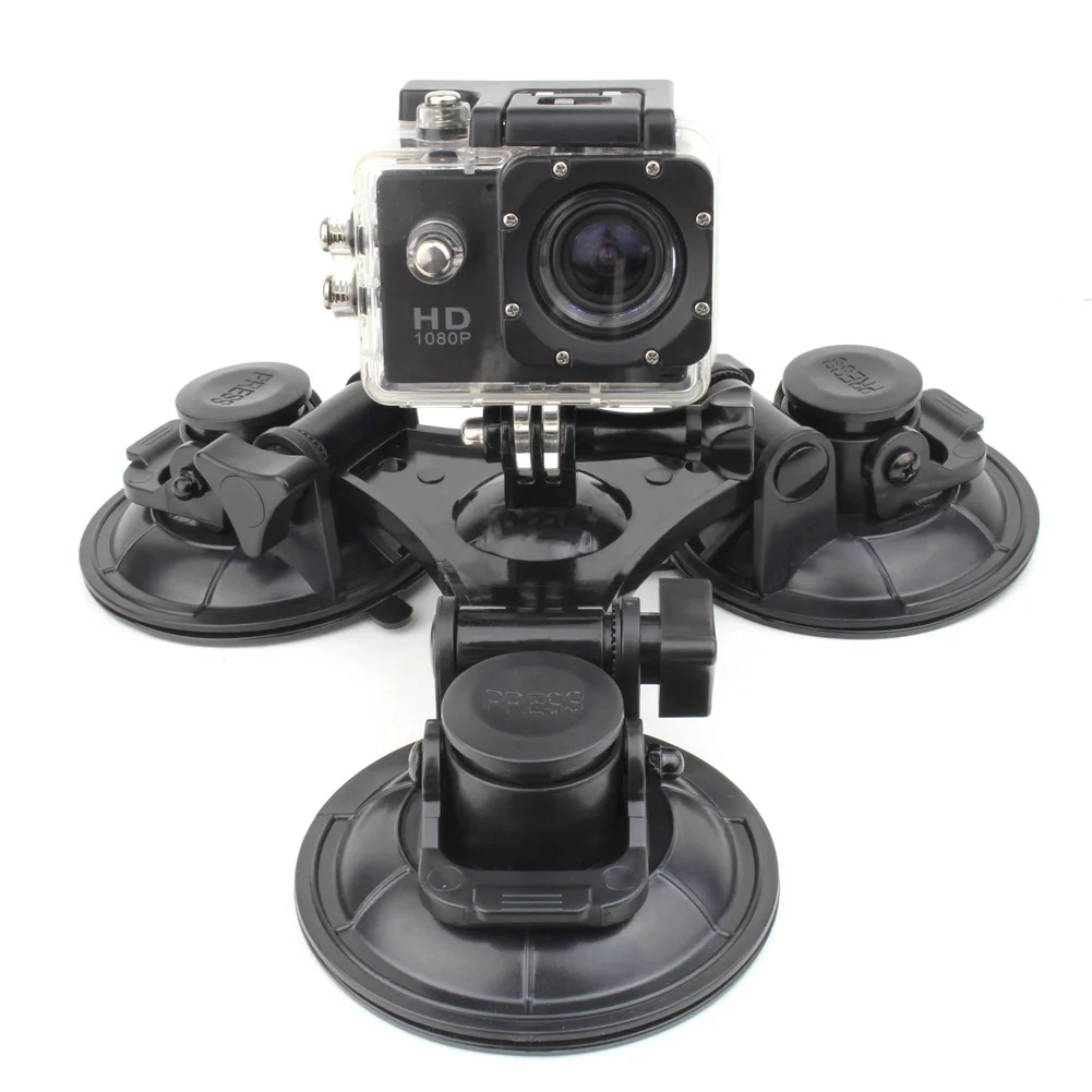 SOONSUN аксессуары для GoPro окна автомобиля Тройная присоска крепление на присоске для Go Pro Hero 8 7 6 5 4 3 для DJI Osmo Action для Yi