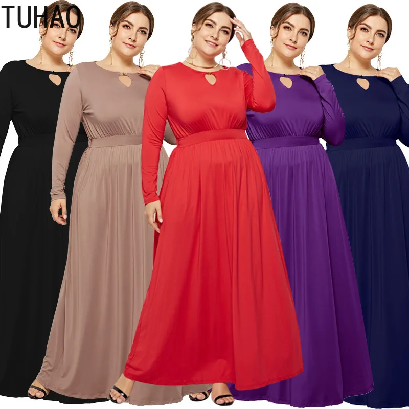 

Women Plus Size 3XL 2XL Dress Long Sleeve Loose dresses Elegant Party Female Casual Office Ladies Maxi Long Dresses LMTL