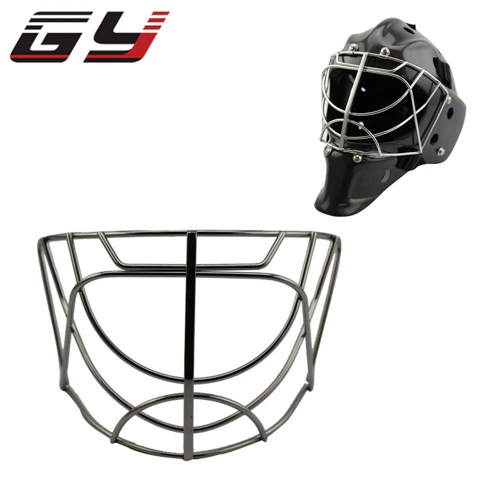 Маска для лица в клетку GY Cat Eye Goalie Вратарский Шлем с фильтром Floorball серебряная