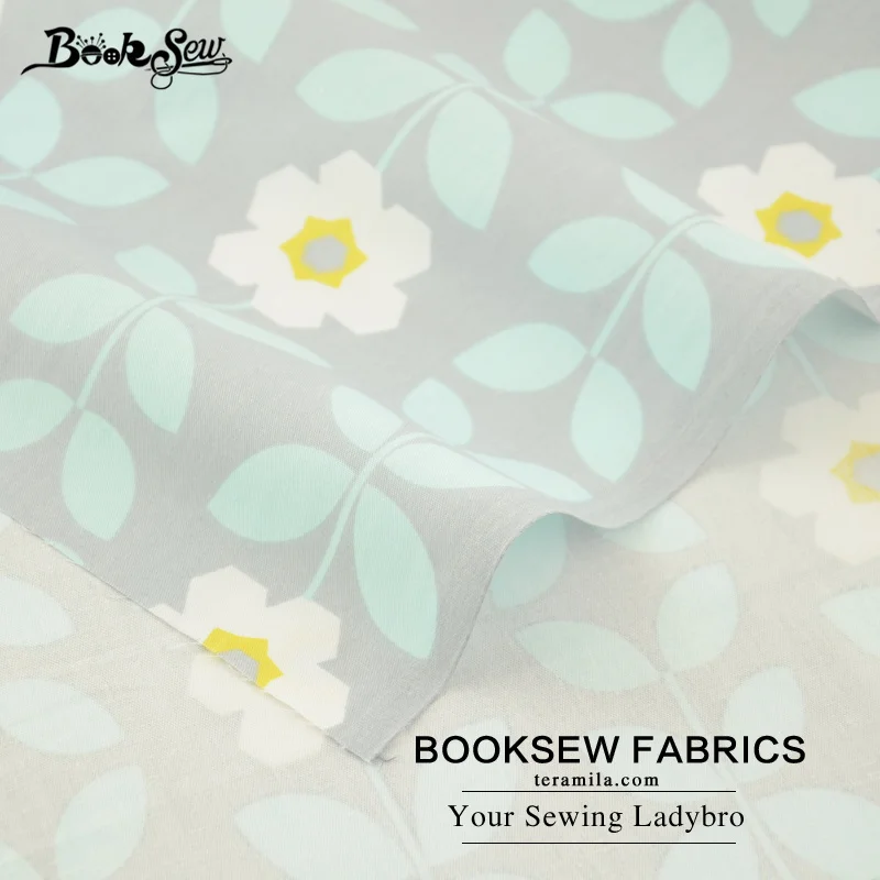 Booksew Текстиль для дома 100% хлопок саржа Ткань цветок Дизайн мягкий выстегивая Жир
