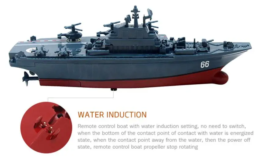 Impulls Remote Control Aircraft Carrier 2.4GHZ RC Boat Military Mini Electric Aircraft Boat Gift for Children Water Toys FSWB