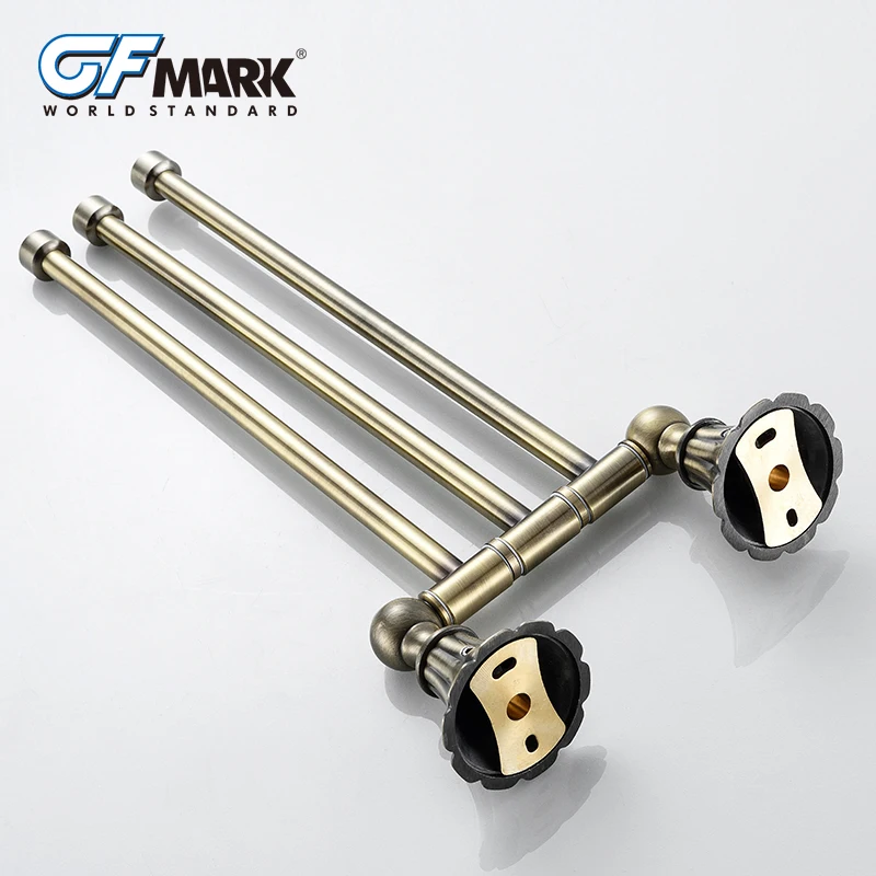 Античный держатель для полотенец GFmark регулируемый медный полки ванной бронзовый