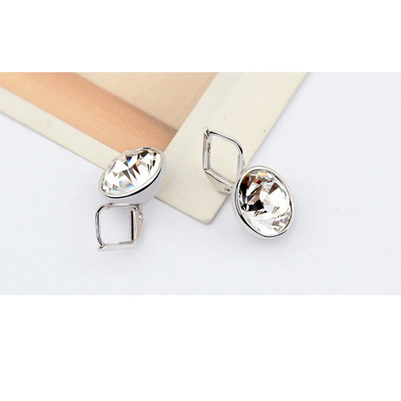 Прозрачные украшенные кристаллами Сваровски круглые серьги Bella пирсинг Висячие