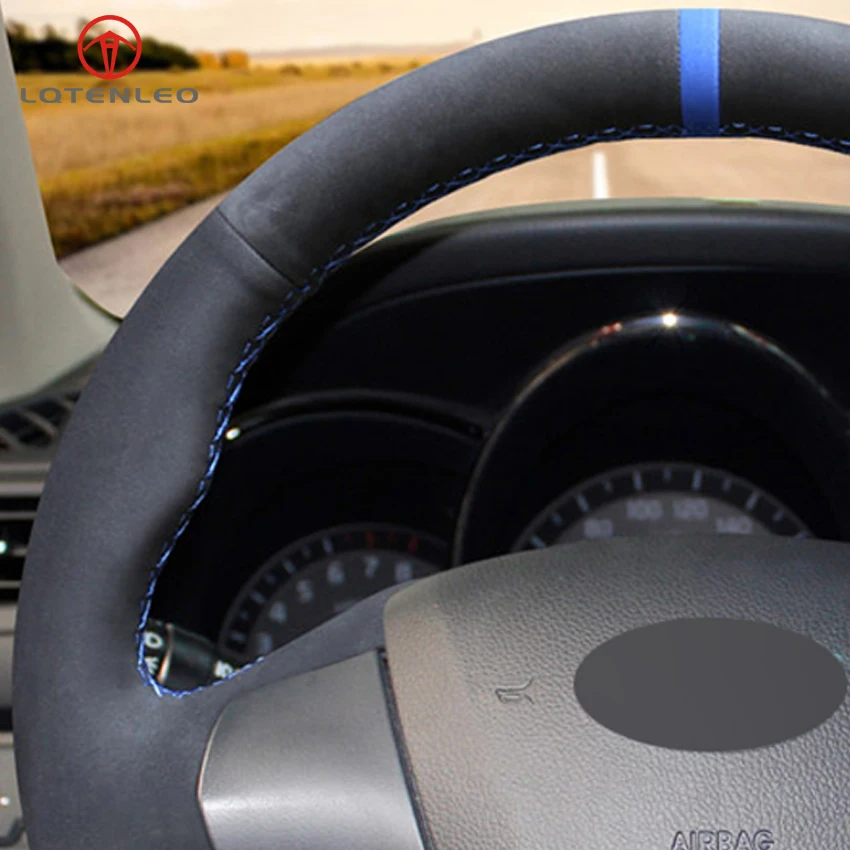 LQTENLEO черная замша DIY Ручная сшитая крышка рулевого колеса автомобиля для Kia K2 2010- Kia Rio 2011