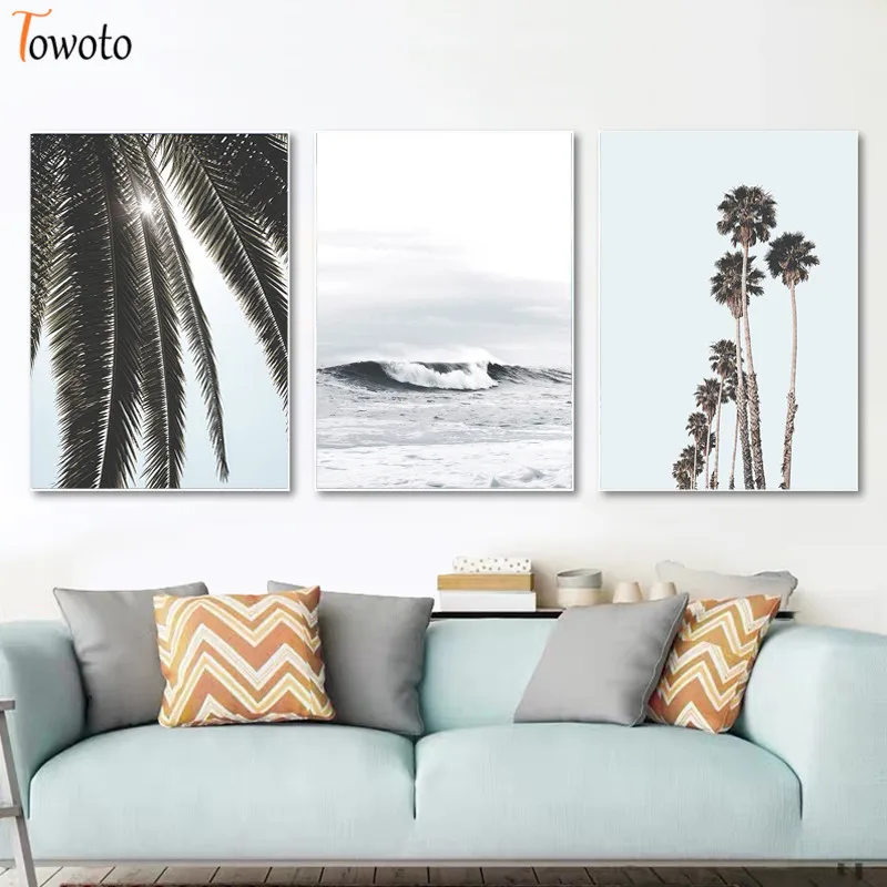 Настенный постер с изображением пальм в скандинавском стиле пейзаж Картина на