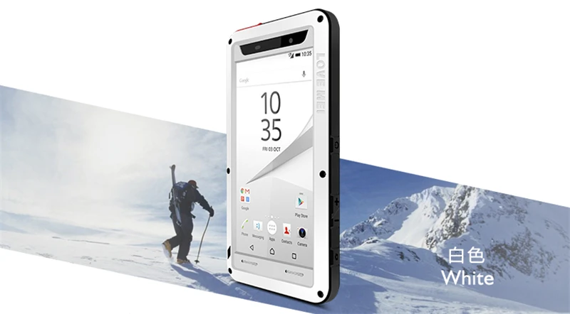 White Алюминиевый металлический чехол для sony Z5, чехол, противоударный, Gorilla glass, металлический чехол для телефона, броня для sony Xperia Z5, чехол Compact Premium - Цвет: White