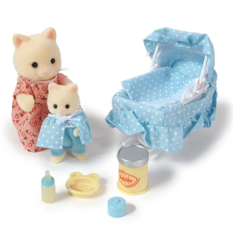 Sylvanian Families Dollhouse Furniture Figure Toy Dolls Cat Mum and Baby Cradle Set New #22348 | Игрушки и хобби