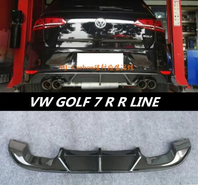 Jioyng углеродного волокна заднего бампера спойлер Диффузор Крышка для Volkswagen VW Golf 7