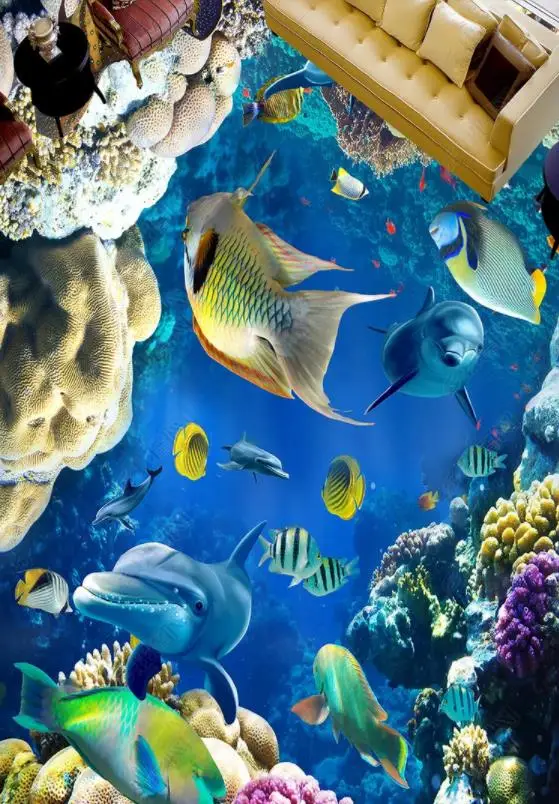 Самоклеящиеся 3D-обои Ocean World для пола обои гостиной спальни ванной детской