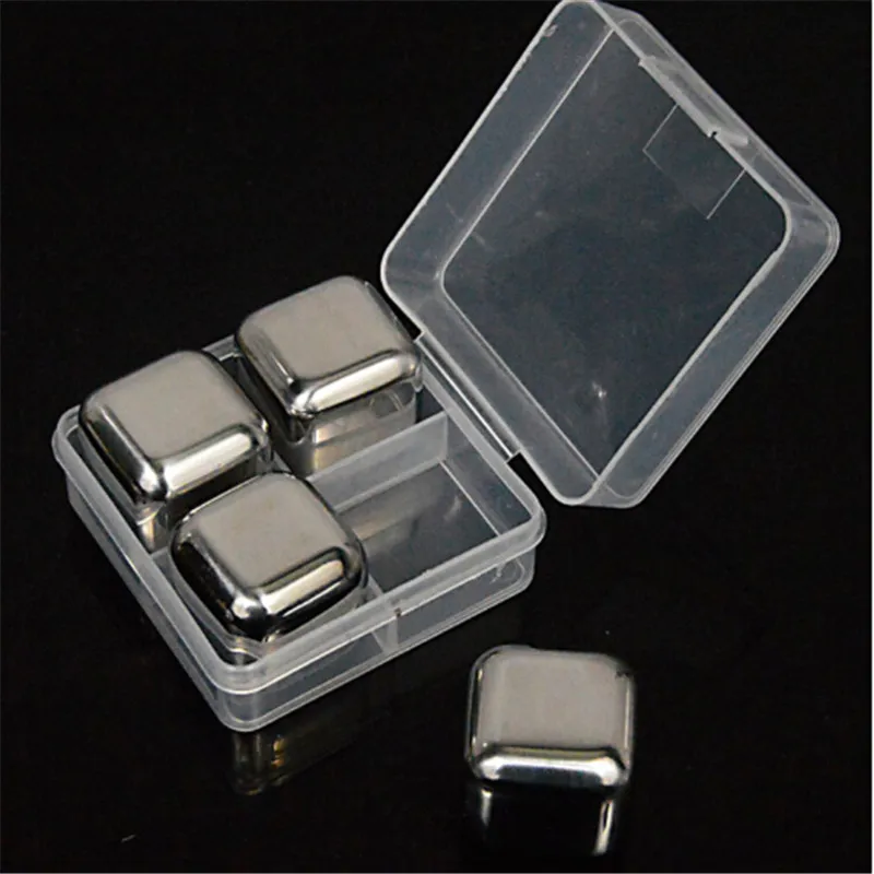 4/6/8pcs/lot Stainless Steel Whisky Magic Ice Cube Beer/Vodga/Cocktail Cooler Chilled Drinks Cooling Stone Supplies Bar Tool | Дом и сад