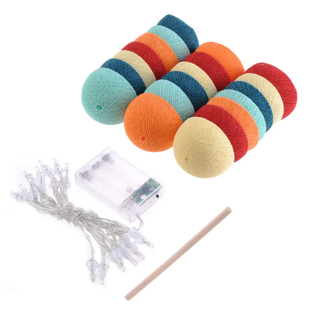 4 Colors 20Pcs/lot Led Cotton Ball String Light LED Garland Fairy Lights Christmas Lights For Party Wedding Bedroom Decoration