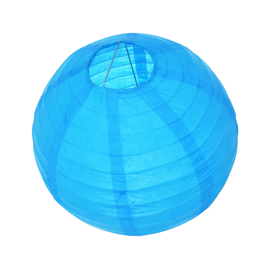 8 ''(20 см) Круглый китайский фонарь lampion фонарики из белой бумаги для украшения свадебной вечеринки небесный фонарь s украшение на Хэллоуин - Цвет: Синий