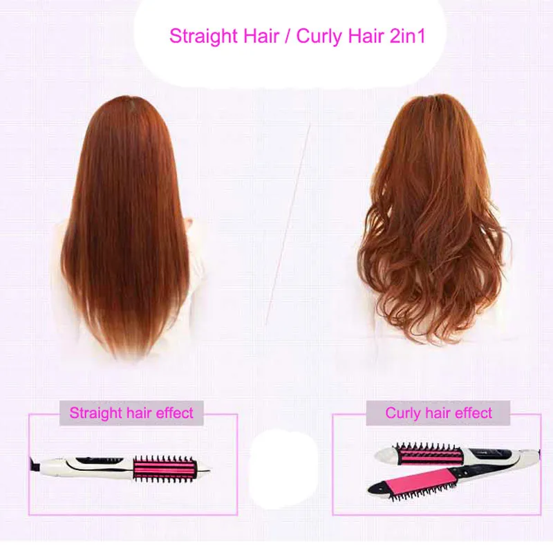 Новое Прибытие Многофункциональный 2 в 1 волосы торчат кукурузы клип выпрямитель