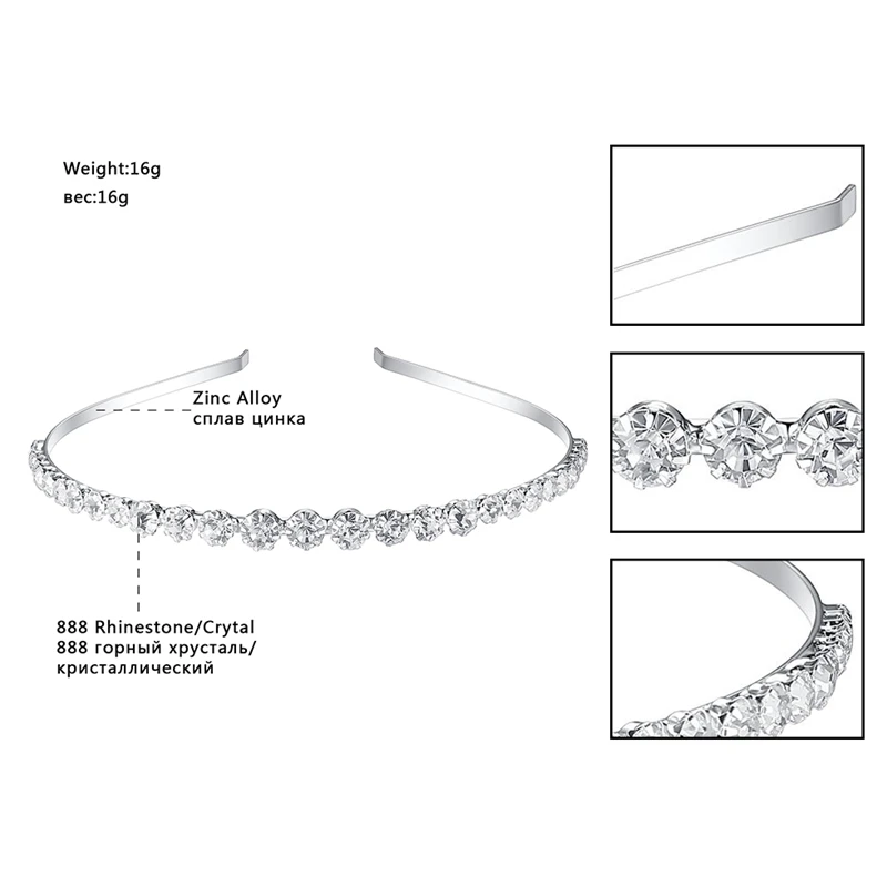 Mecresh бусины из горного хрусталя Свадебная повязка на голову с головными