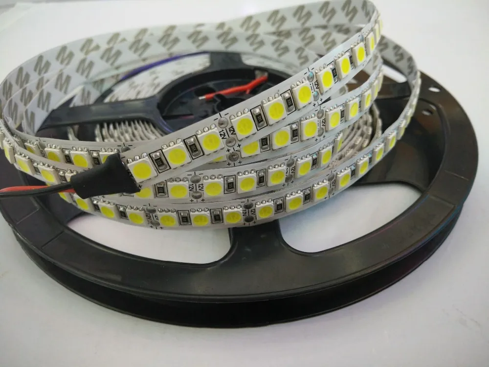 DC12V Светодиодная лента без водонепроницаемости 5 м/лот Fiexible SMD 5050 120Led/M теплый