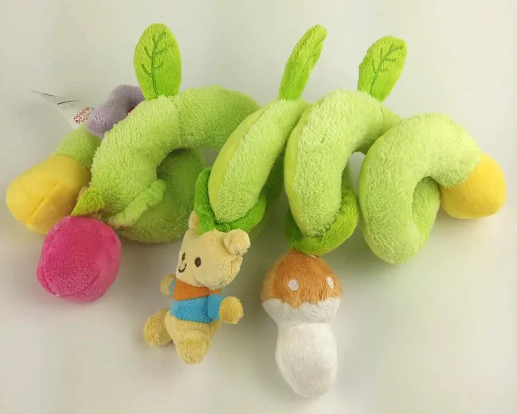 Популярная 45 см детская кроватка вращается зеленый плюшевый мишка кукла милый