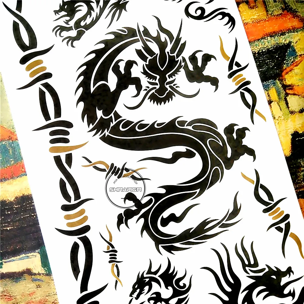 SHNAPIGN Eastern Dragon Временная вспышка для боди арта тату наклейка 10*17 см водостойкая хна