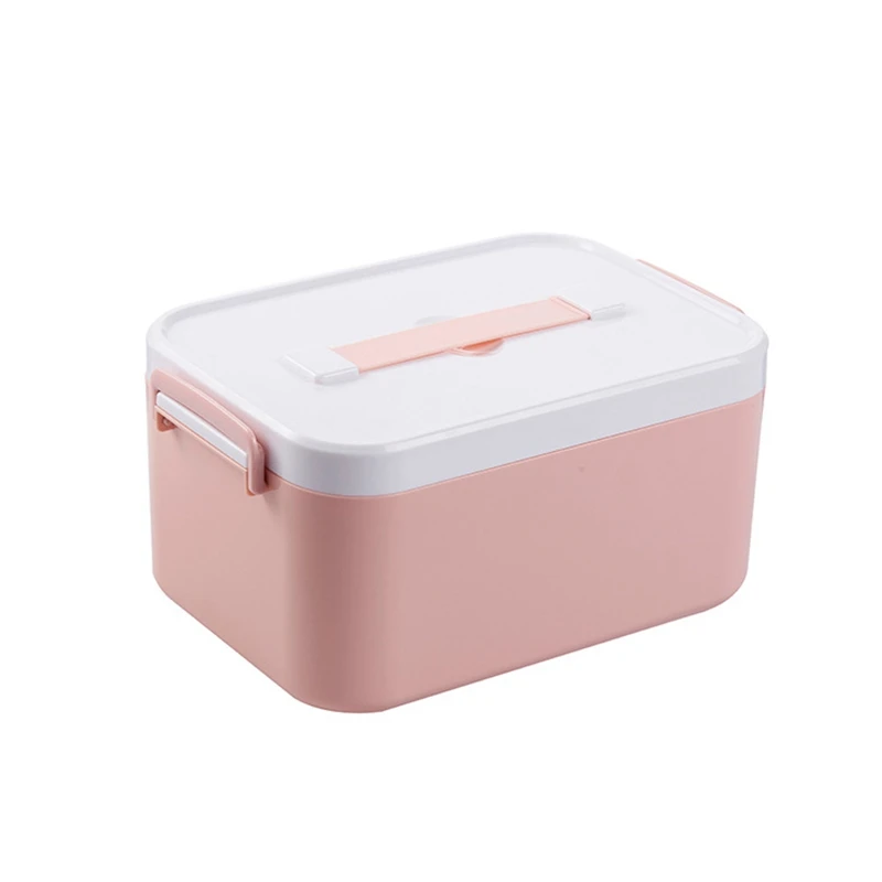 Pink L Пластиковая коробка для лекарств, коробочки для таблеток, портативная аптечка первой помощи, медицинский набор, используйте полные коробочки для таблеток, коробка для лекарств, Многофункциональный Органайзер - Цвет: Pink L