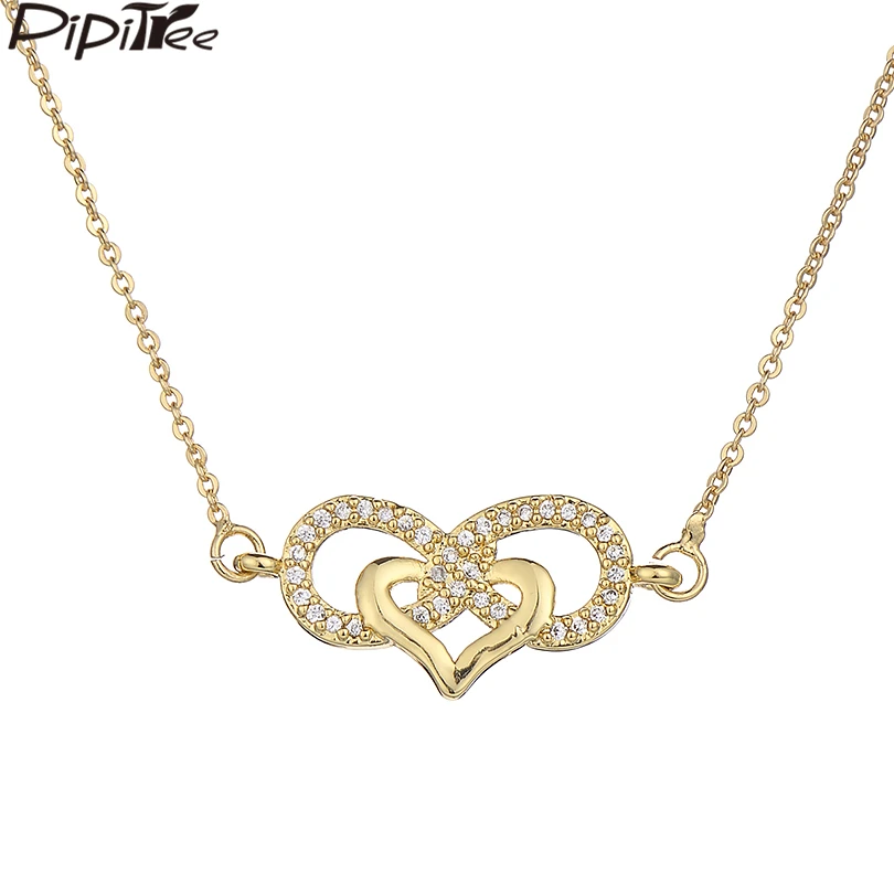 Ожерелье Pipitree Love Forever с подвеской в виде сердца и знака бесконечности для женщин