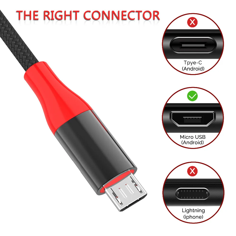 Кабель Micro USB Foxsun в нейлоновой оплетке для быстрой зарядки зарядный кабель 2 0 шнур