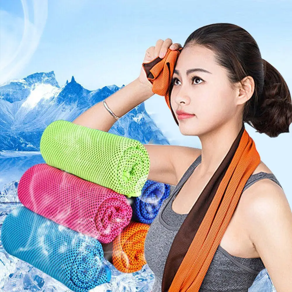 Microfiber Sport Towel Rapid Cooling Ice Face Quick-Dry Beach Towels Summer Enduring Instant Chill for Fitness Yoga | Дом и сад