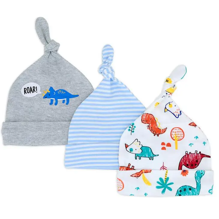 dinosaur baby hats 3 шт., шапка для маленьких мальчиков 3-6 м, шапка для маленьких девочек, детские аксессуары, шапки для новорожденных, реквизит для фотосессии, Детские шапочки, casquette enfant - Цвет: dinosaur baby hats