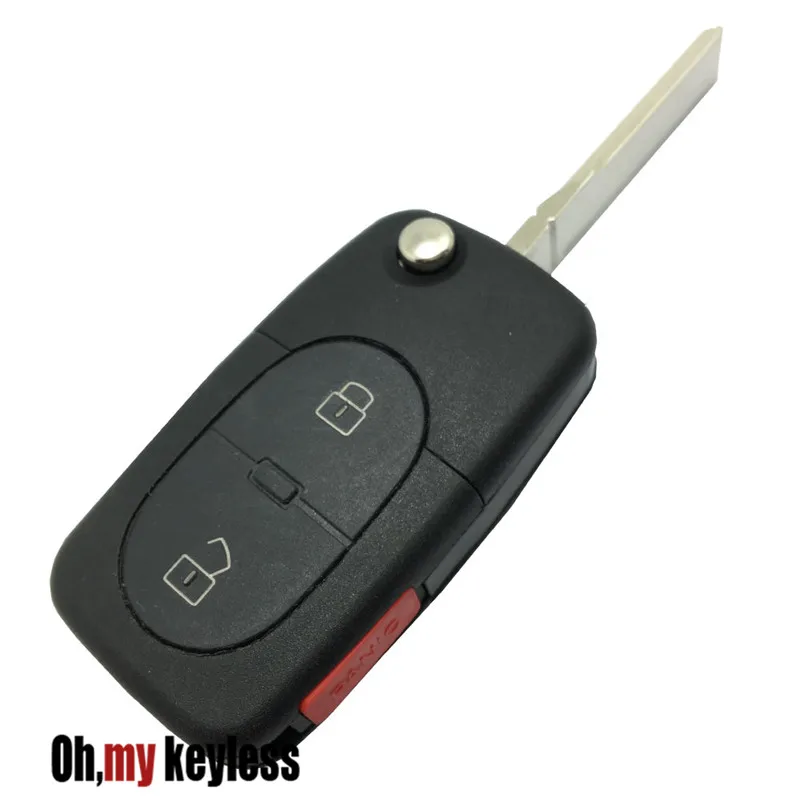 3 button Складной сменный Корпус ключа для audi a4 a7 a6l a6 флип чехол для ключа дистанционного управления брелок для детей 2, 3, 4, Кнопка чехол для ключа 1616 держатель батареи - Количество кнопок: 3 button