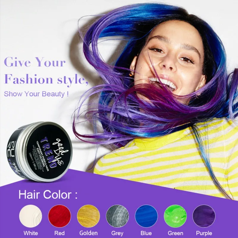

New Fashion Gray Color One Time Wash Hair Color Instrant Hair Colour Fashion Hair Styling products 100ml 7Color D1