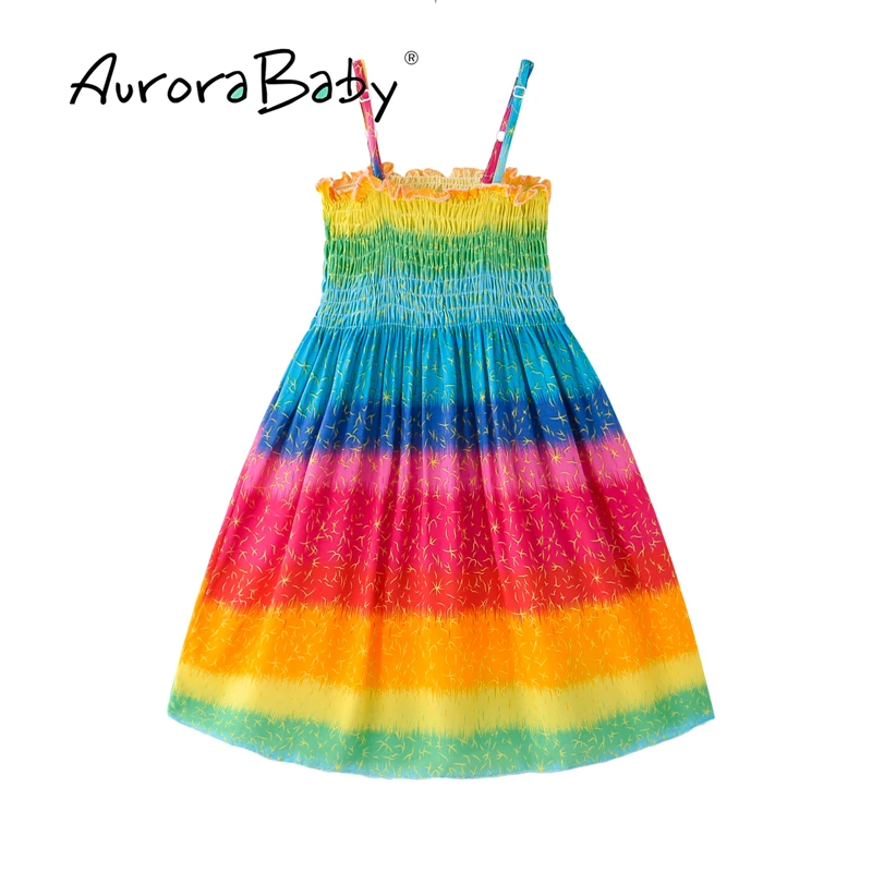 Летнее пляжное платье макси AuroraBaby для маленьких девочек Повседневное маленькой