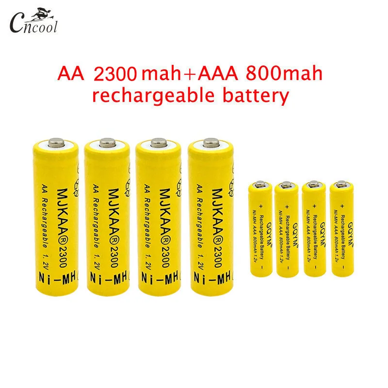 20 шт AA 2300mAh ni mh перезаряжаемые батареи + AAA 800mAh батареи|Перезаряжаемые батареи| |
