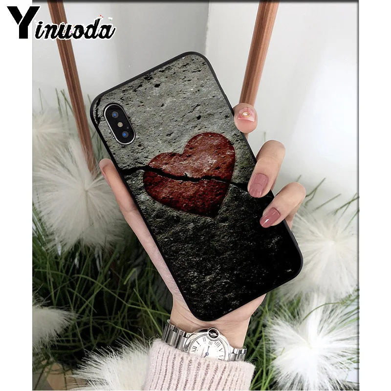 Yinuoda разбитое сердце силиконовый мягкий ТПУ чехол для телефона для iPhone 5 5Sx 6 7 7plus 8 8Plus X XS MAX XR