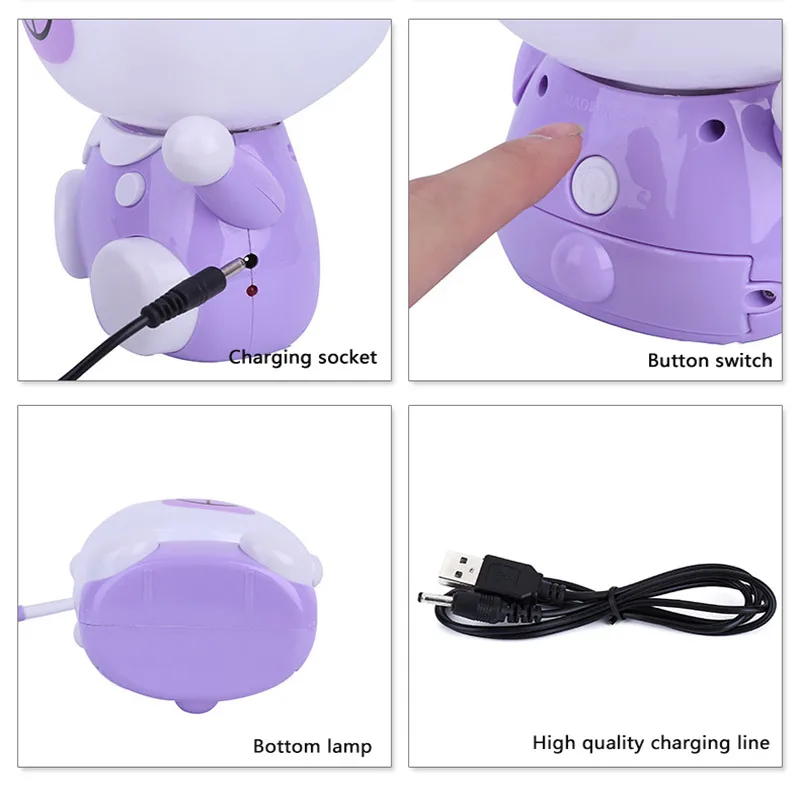 Creative LED Cartoon Children Eye Protection Desk Lamp Dimming Flexible Reading Book Light USB portable lighting table lamp80803 | Лампы и