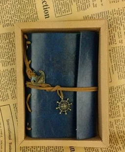 Классическая спиральная записная книжка новейший дневник винтажные Пираты; якоря искусственная кожа записная книжка сменный Рождественский подарок журнал путешественника - Цвет: dark blue