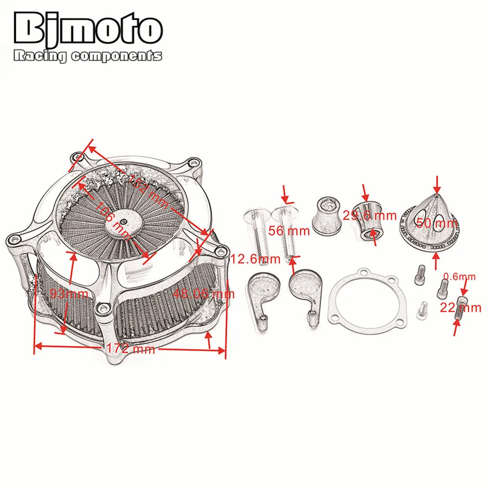 Bjmoto мотоцикл Sporter XL 1991 2016 CNC алюминиевый воздухоочиститель Впускной фильтр для