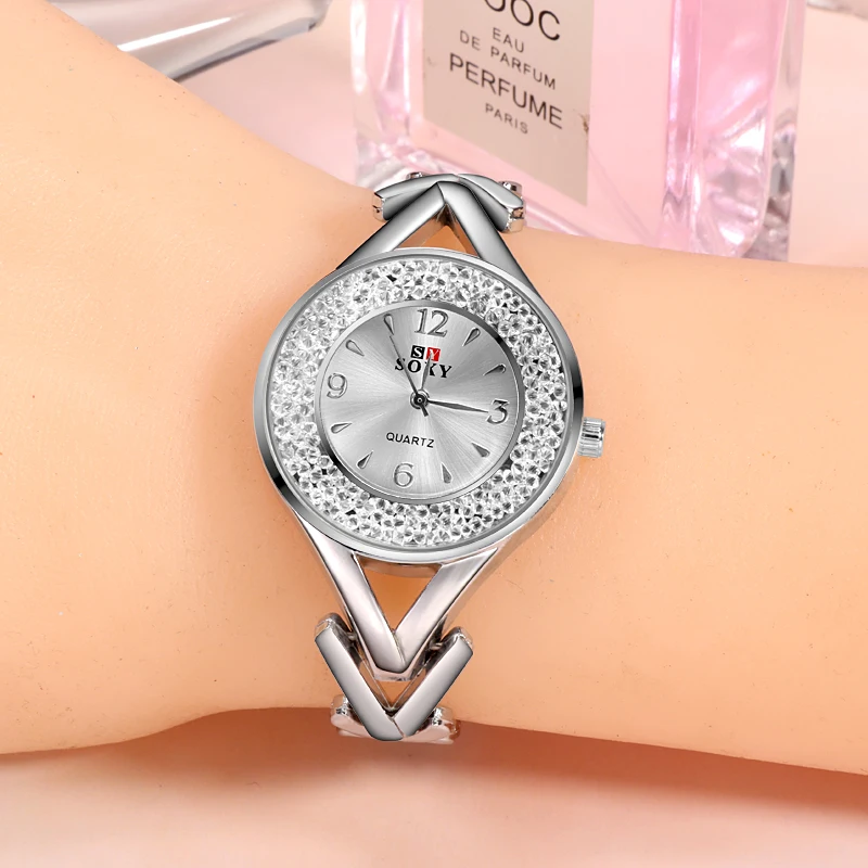 

SOXY 2019 Watches Women's Rose Gold Ladies Watch Stainless Steel Watch Bracelet zegarek damski Watches Femme Gift Clock Saat
