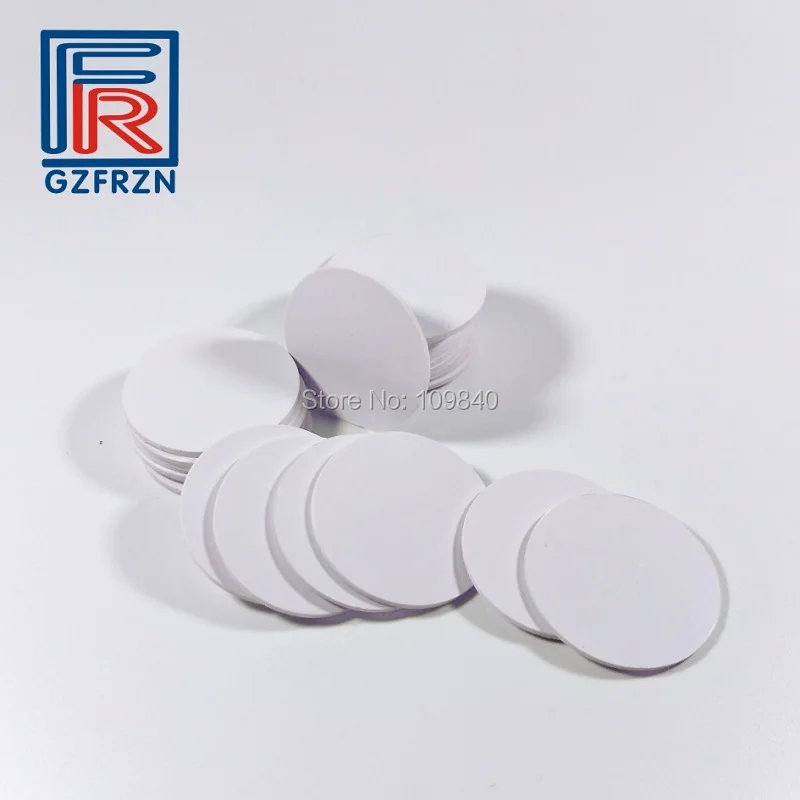

100pcs/lot 13.56mhz UID change rfid blank White PVC diameter 25mm ID Smart coin tag block 0 mutable writable