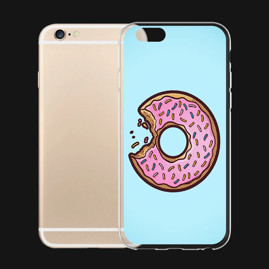 26 Choices Pop Art Donuts Cartoon Flower Pattern For iPhone 6 6s 7 Plus Case TPU Phone Cases Cover Mobile Cell Deluxe Decor Gift | Мобильные