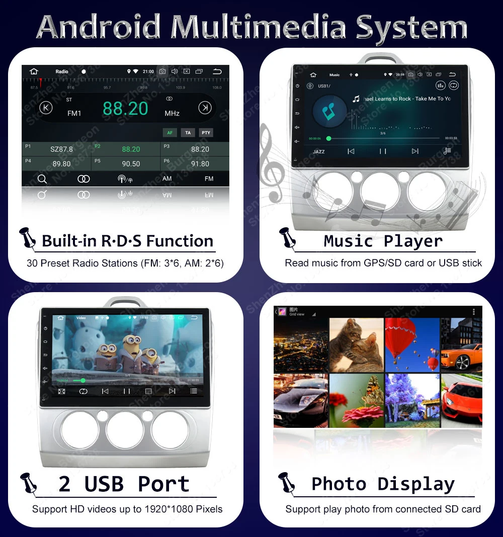 10," Octa Core Android 8,0/4 ядра Android 8,1 Автомобильный DVD плеер для Ford Focus 2007 2008 2009 2010 2011 автомобиль радио gps Bluetooth