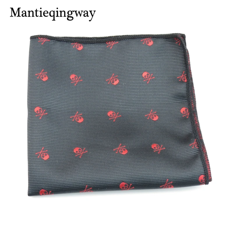 Mantieqingway бренд череп черный Пейсли мужской платок полиэстер горошек полотенце для сундуков модные карманные квадраты галстук ручной работы