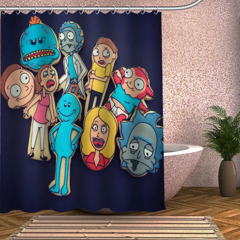 Shower Curtain Рик и Морти занавески для душа экологически чистые современные ткани полиэстер на заказ занавески для ванной s - Цвет: Shower Curtain
