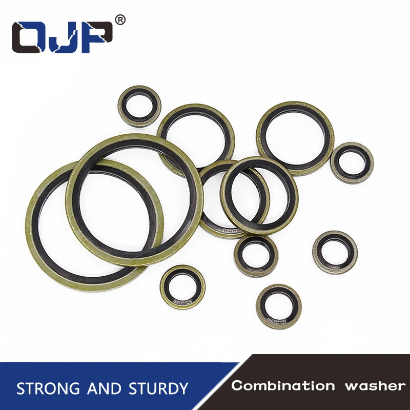 

6/8/10/12/14/16~60mm Bonded Washer Metal Rubber Oil Drain Plug Gasket Fit M6/M8/M10/M12/M14/M16~M60 Combined Washer Sealing Ring