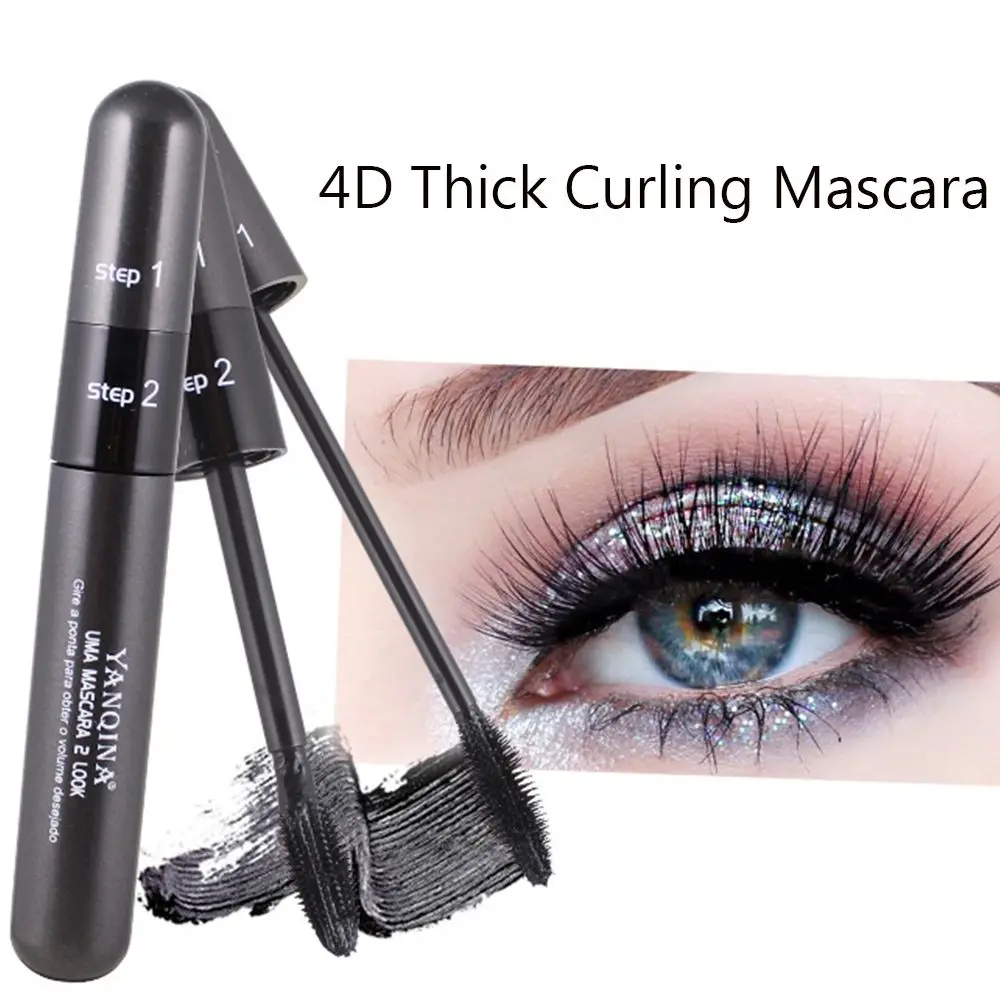 Тушь для ресниц 4D с шелковыми волокнами водостойкая Удлиняющая густая Черная