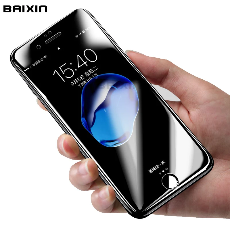 Baixin протектор экрана для iphone X 8 7 plus закаленное стекло для iphone 6 S 6s plus 4D изогнутый край Полное покрытие iphone 7 пленка стекло