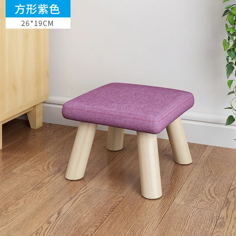 Square purple Табурет оригинальность маленькая скамейка низкий табурет из цельного дерева домашний тканевый художественный маленький табурет круглый табурет диван табурет - Цвет: Square purple