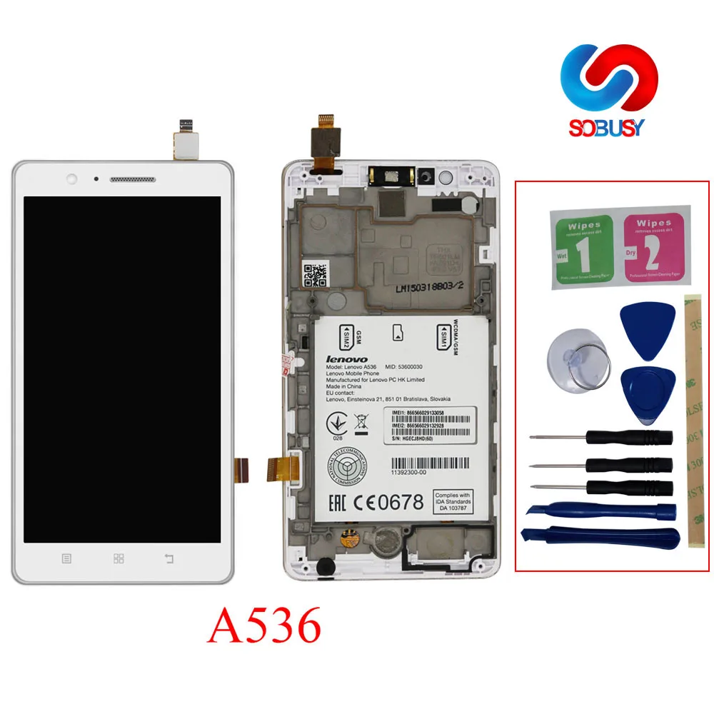 Оригинальный AAA экран для lenovo A536 ЖК дисплей с сенсорным экраном дигитайзер в
