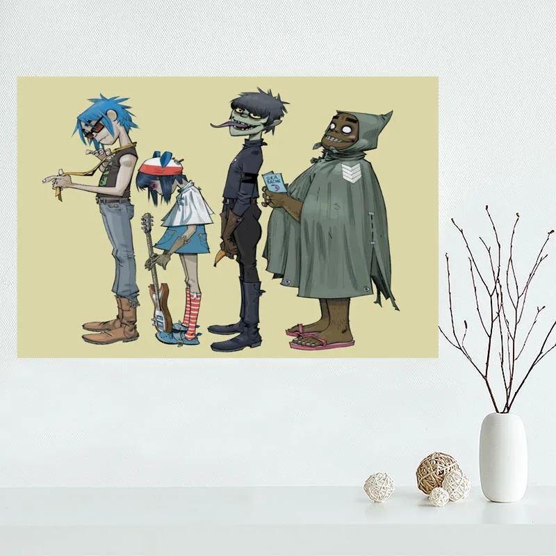 Индивидуальный холщовый постер gorillaz украшение для дома настенный