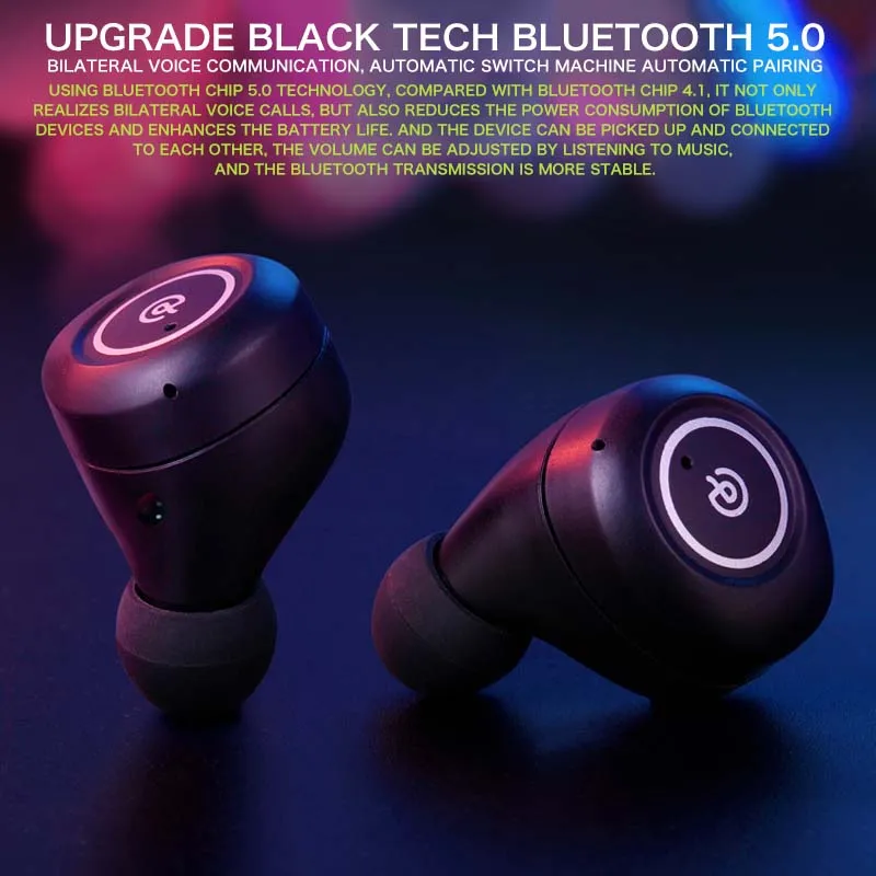Беспроводная Bluetooth-гарнитура FDBRO 5 0 сенсорные перезаряжаемые спортивные наушники