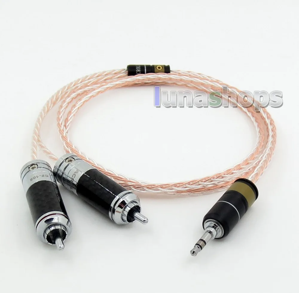 LN005751 1 м Acrolink 3 5 мм штекер 2 RCA Spitter стерео HiFi аудио кабель 8 ядер OCC серебряный