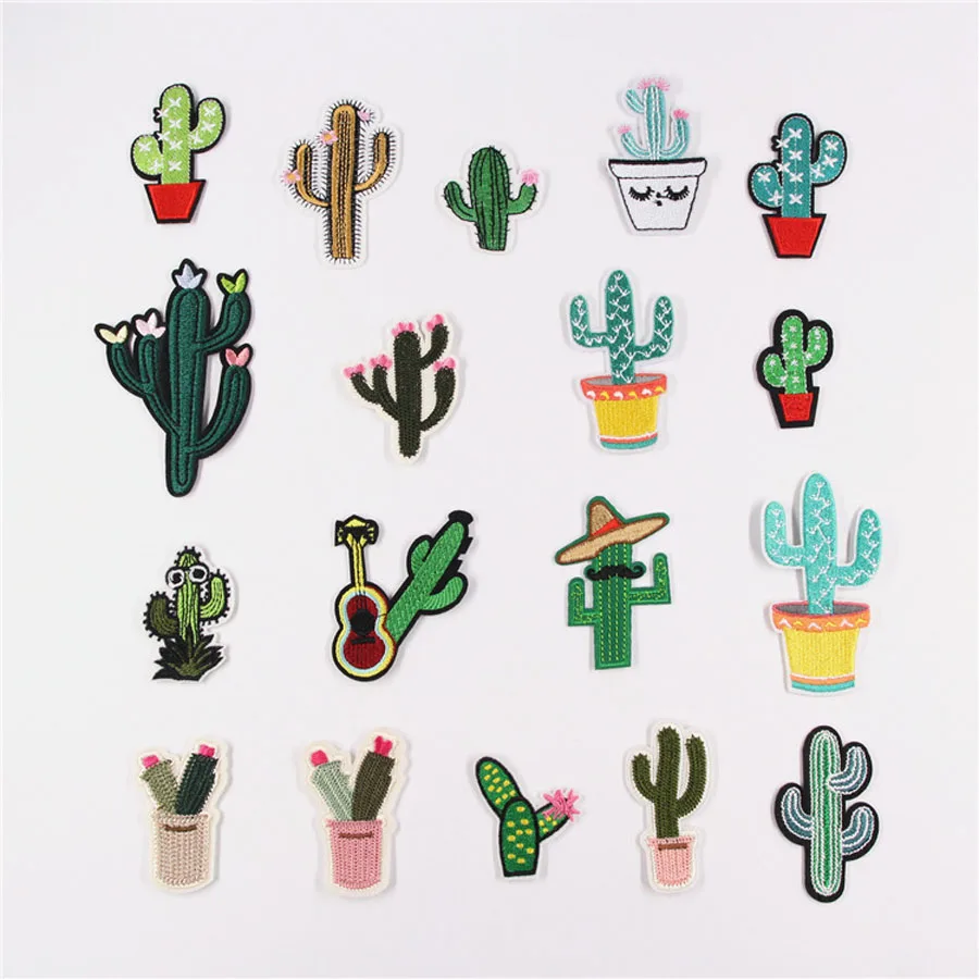 

Nice Fabric Embroidered Cactus Patch Cap Clothes Stickers Bag Sew Iron On Applique DIY Apparel Sewing Clothing Accessories BU148